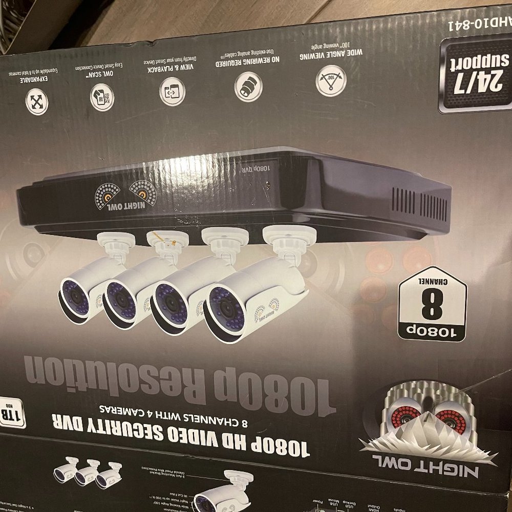Night Owl 4 CAM 8 Channel Smart HD Video Security System w 1 TB HDD AHD10-841